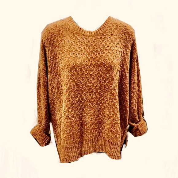 a new day Sweaters - Gold Chenille Chunky Sweater, M